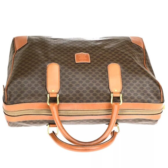 CELINE Logo Macadam Pattern Travel Hand Bag PVC Leather Brown GHW Italy 65YF574 - Picture 13 of 16